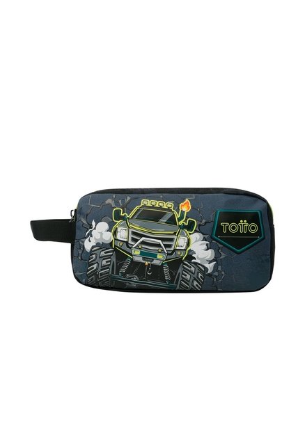 Cartuchera Escolar Para Niño Monster Race Negra