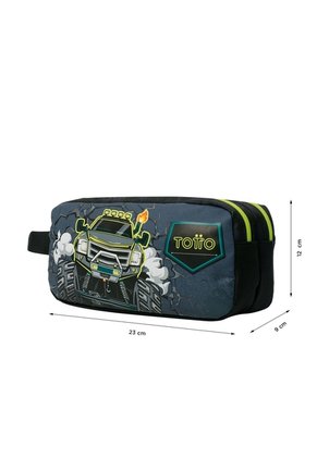 Cartuchera Escolar Para Niño Monster Race Negra