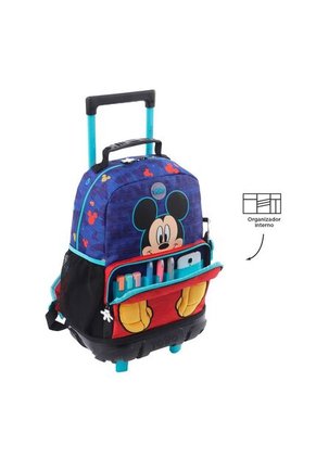 Morral Con Ruedas Niño Mickey Mediano Azul