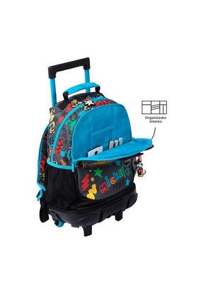 Morral Con Ruedas Para Niño Mickey Mediano Gris
