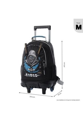 Maleta Para Niño Con Ruedas Hanzo Mediano Negro