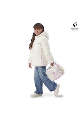 Chaqueta Doble Faz Para Niña Boa Terreo/Blanco