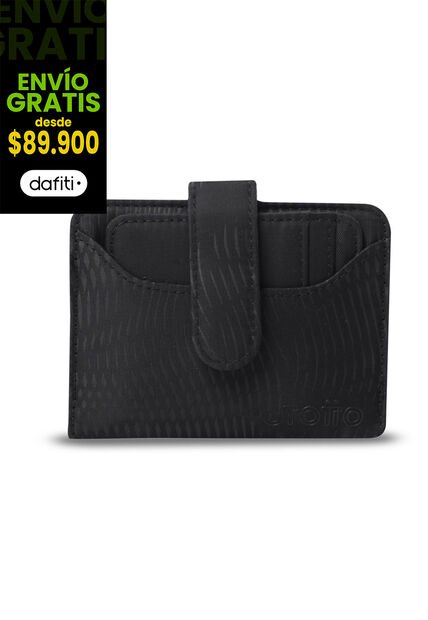 Billetera Para Mujer Texture Dull Con RFID Blocker Negra