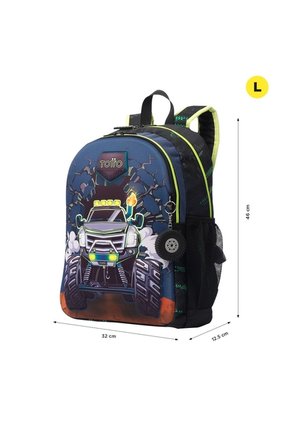 Morral Para Niño Monster Race Grande Negro
