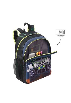 Morral Para Niño Monster Race Grande Negro