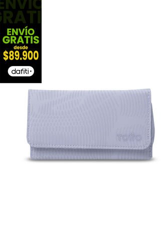 Billetera Para Mujer Texture Var Con RFID Blocker Morada Totto