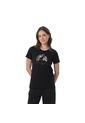 Camiseta Estampada Para Mujer Dusti Manga Corta Negra de Totto