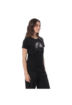 Camiseta Estampada Para Mujer Dusti Manga Corta Negra