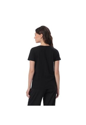 Camiseta Estampada Para Mujer Dusti Manga Corta Negra