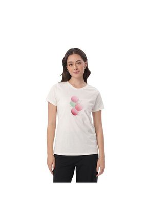 Camiseta Estampada Para Mujer Dusti Manga Corta Blanca