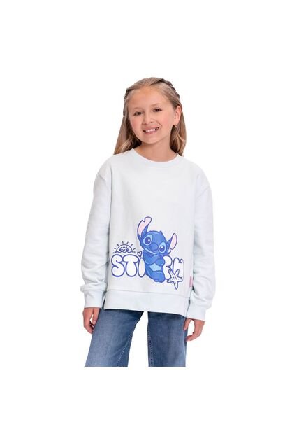 Buzo Para Niña Stitch On The Beach Color Azul