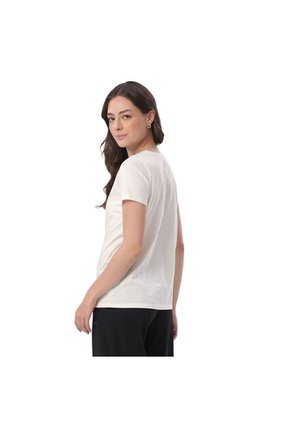 Camiseta Estampada Para Mujer Dusti Manga Corta Blanca