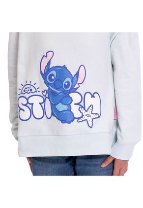 Buzo Para Niña Stitch On The Beach Color Azul
