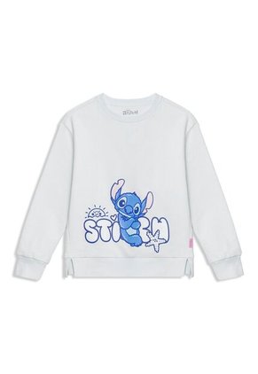 Buzo Para Niña Stitch On The Beach Color Azul