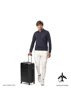 Maleta De Viaje Mediana 360 Rayatta Negra