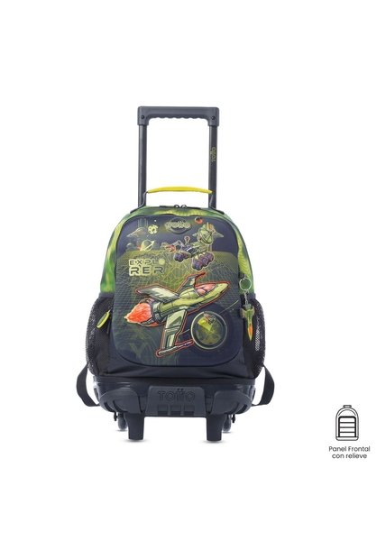 Maleta Para Niño Con Ruedas Explorer Ship Mediano Verde