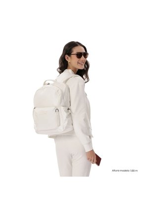 Morral Universitario Estambul Porta PC 14" Blanco Hueso Mujer