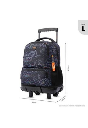 Maleta Para Niño Con Ruedas Skl Grande Negro
