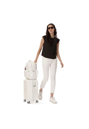 Morral Universitario Estambul Porta PC 14" Blanco Hueso Mujer