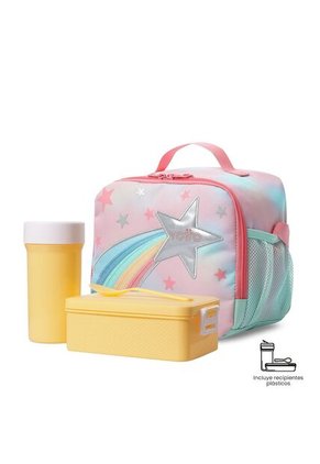 Lonchera Térmica Para Niña Rainbow Star Grande Rosada