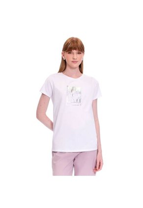 Camiseta Estampada Para Mujer Prime Manga Corta Blanca