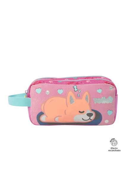 Cartuchera Escolar Para Niña Doggy Love Rosada