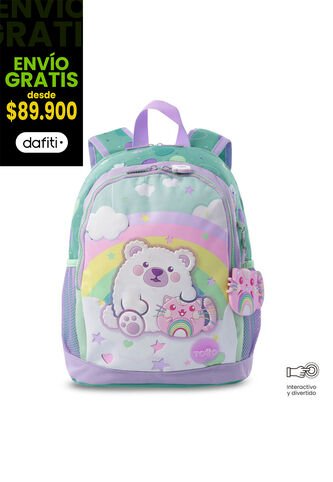 Morral + Libro Para Colorear Little Magic Arcoíris Niña Mediano Totto