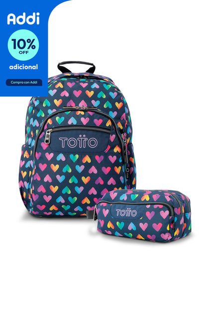 Combo Escolar Morral  Acuarela Y Cartuchera Agapec Grande