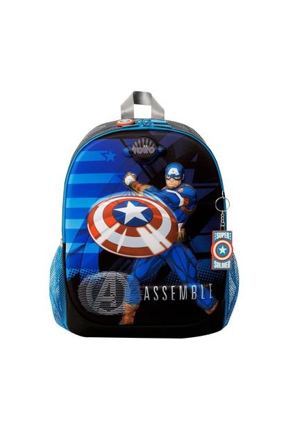 Morral Para Niño Avengers Capitán América Mediano Gris
