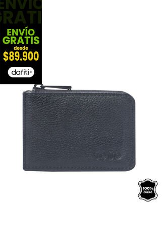 Billetera De Cuero Staty Negra Pequeña Totto