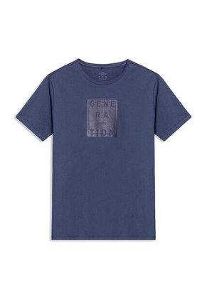 Camiseta Estampada Para Hombre Atena Manga Corta Azul