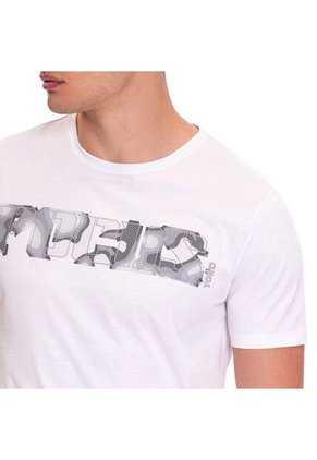 Camiseta Estampada Para Hombre Atena Manga Corta Blanca