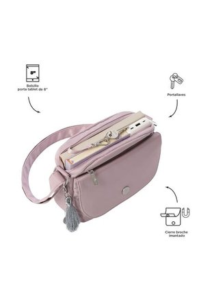 Bolso Pequeño Corneana 2.0 Rosado Porta Tableta 8" Crossbody