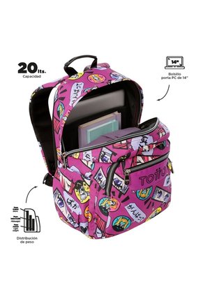 Morral Juvenil Porta PC 14" Acuarela Rosado