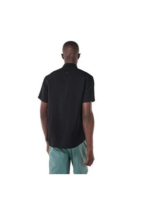 Camisa Manga Corta Derby Para Hombre Negra