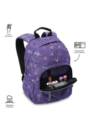 Morral Juvenil Tempera Pequeño Morado Con Corazones
