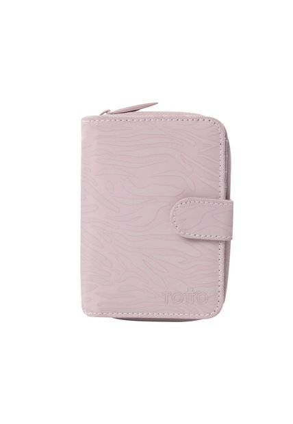 Billetera Texture Twi Con RFID Blocker Rosada