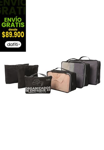 Organizador De Viaje Packing Cube X 6 Negro Totto