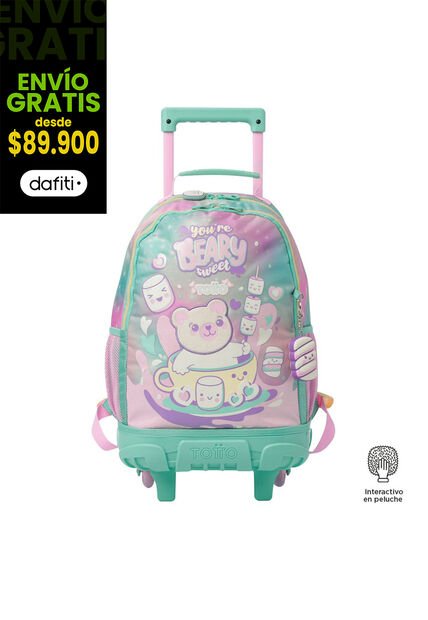 Morral Con Ruedas Niña Mellow Mediano Gris