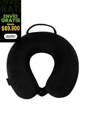 Almohada De Viaje Memory Foam Jet Pillow Negra Totto