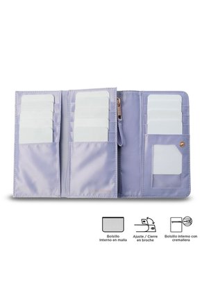 Billetera Mujer Bel Grande Con RFID Blocker Morada