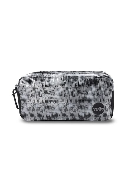 Cartuchera Escolar Mediana Para Niño Pixel Black Negra