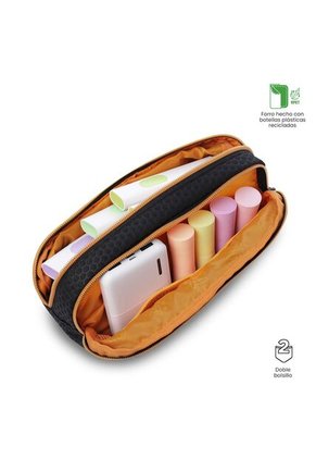 Cartuchera Escolar Mediana Para Niño Panal Negra