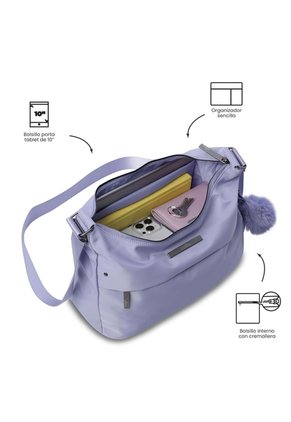 Bolso Para Mujer Porta Tableta 10" Adelaide 1 2.0 Morado
