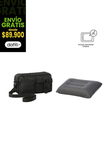 Kit X 2 Bolso Para Hombre + Almohada Urban Bird Negro Totto