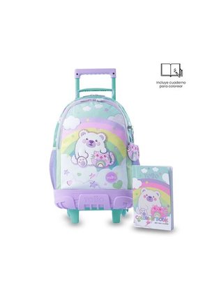Combo Escolar Morral Con Ruedas Little Magic + Lonchera Y Cartuchera