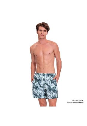Pantaloneta Estampada Para Hombre Lown Verde