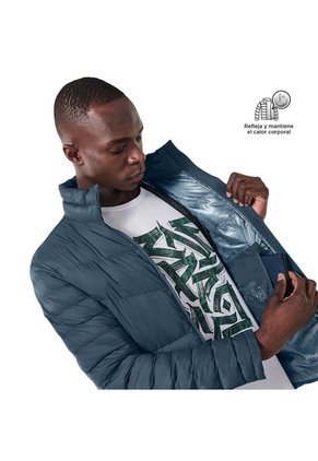Chaqueta Acolchada Para Hombre Palmero Con Strap Azul