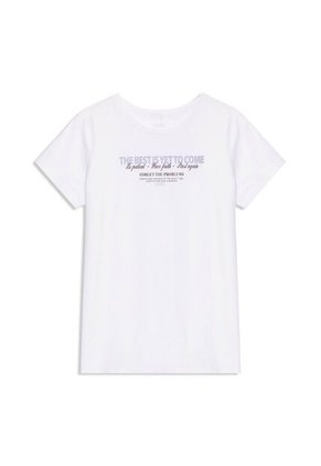 Camiseta Estampada Para Mujer Dusti Manga Corta Blanca