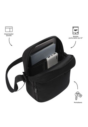 Bolso Para Hombre Porta Tableta 10" Drill Negro
